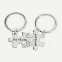 Metal Puzzle Pendant Keychain Set 2pack