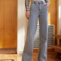 Mid-Waist Denim Wide-Leg Jeans