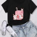 Milk & Strawberry Print Tee