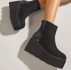 Minimalist Back Zipper Wedge Boots