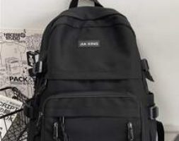 Minimalist Buckle Decor Functional Backpack