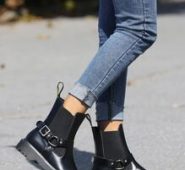 Minimalist Buckle Detail Chelsea Boots