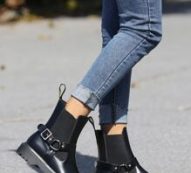 Minimalist Buckle Detail Chelsea Boots