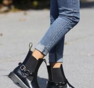 Minimalist Buckle Detail Chelsea Boots