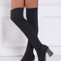 Minimalist Chunky Heeled Over Knee Sock Boots