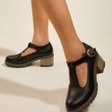 Minimalist Chunky Mary Jane Flats