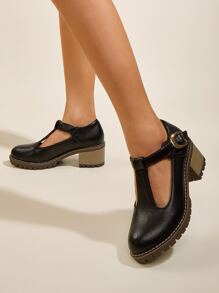 Minimalist Chunky Mary Jane Flats