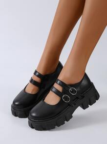 Minimalist Flatform Mary Janes