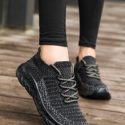 Minimalist Knit Lace-up Sneakers