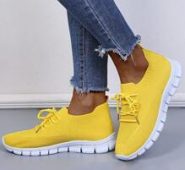 Minimalist Lace Up Decor Knit Sneakers