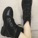 Minimalist Lace Up Front Boots