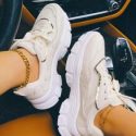 Minimalist Lace-up Front Chunky Sneakers