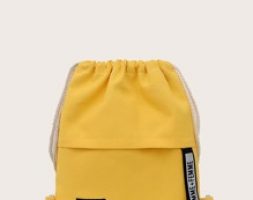 Minimalist Letter Tape Drawstring Backpack