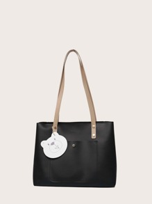 Minimalist Pocket Front Shoulder Tote Bag