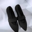 Minimalist Point Toe Knit Detail Flats