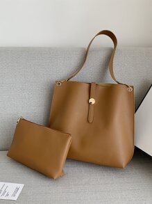 Minimalist Shoulder Bag With Bag Insert