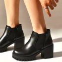 Minimalist Slip-On Chunky Heeled Chelsea Boots