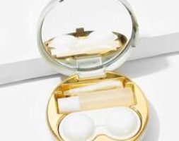 Mirror Detail Round Contact Lens Case Set 5pack
