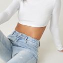 Mock-Neck Crop Top