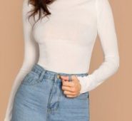 Mock Neck Slim Fit Rib T-shirt