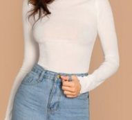 Mock Neck Slim Fit Rib T-shirt