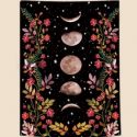 Moon Phases & Flower Print Wall Tapestry