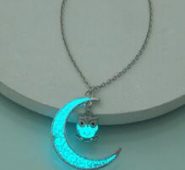 Moon & Owl Charm Luminous Necklace