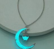 Moon & Owl Charm Luminous Necklace