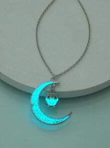 Moon & Owl Charm Luminous Necklace