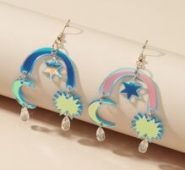 Moon & Star Drop Earrings