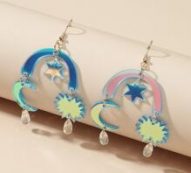 Moon & Star Drop Earrings
