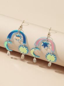 Moon & Star Drop Earrings