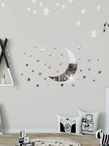 Moon & Star Mirror Sticker