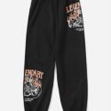 Motorcycle Letter Print Sweatpants