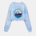 Mountain Graphic Tie Dye Crop Sweatshirt