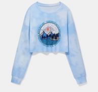 Mountain Graphic Tie Dye Crop Sweatshirt