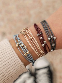 Multi-layered String Bracelet Set 4pcs