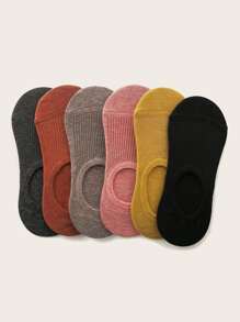 Multicolored No Show Socks - 6 Pairs