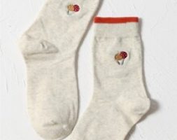Mushroom Embroidered Socks
