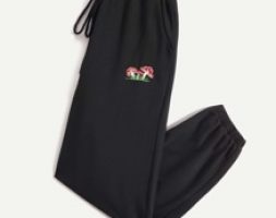 Mushroom Embroidery Sweatpants