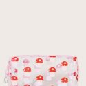 Mushroom Pattern Clear Square Makeup Bag