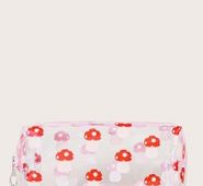 Mushroom Pattern Clear Square Makeup Bag