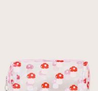 Mushroom Pattern Clear Square Makeup Bag