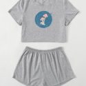 Mushroom Pattern Tee PJ Set