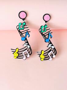 Musical Note Drop Earrings