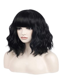 Natural Curly Wig With Bangs