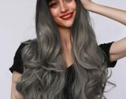 Natural Long Curly Wig With Bangs