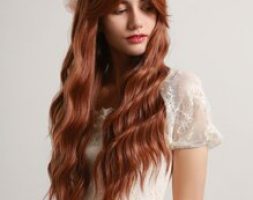 Natural Long Curly Wig With Bangs