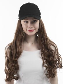 Natural Long Curly Wig With Cap