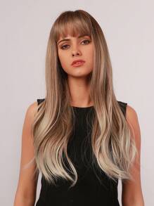 Natural Ombre Long Wig With Bangs